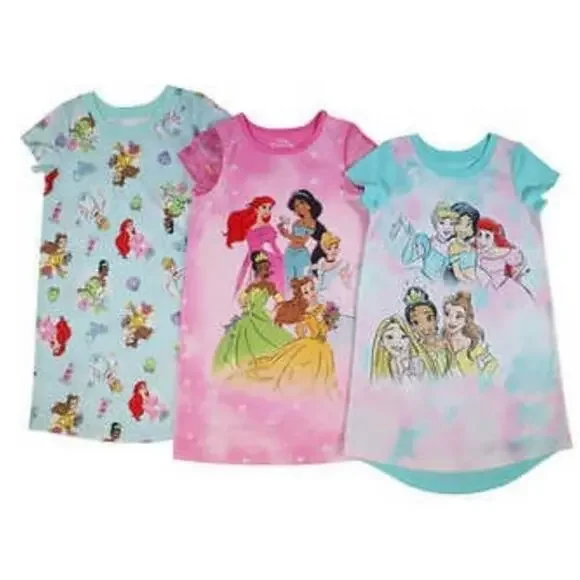 Disney Princess Girl's Pajamas Nightgowns 3 pack Size 4T NWT - Picture 3 of 7